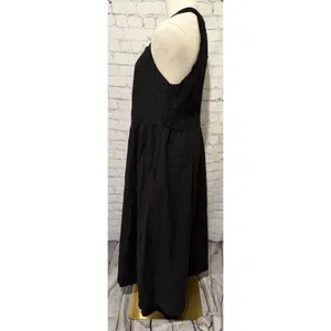 NWT Kirundo black sleeveless midi halter dress cotton blend size large thumbnail 3
