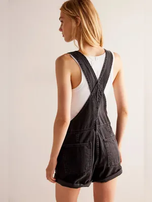Free People We The Free Ziggy Shortalls Black XL thumbnail 3