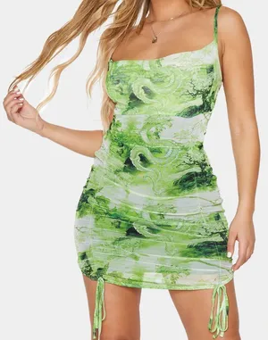 PrettyLittleThing Mesh Mini Dress thumbnail 1