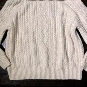 H&M Cream Cable Knit Cowl Neck Sweater thumbnail 3