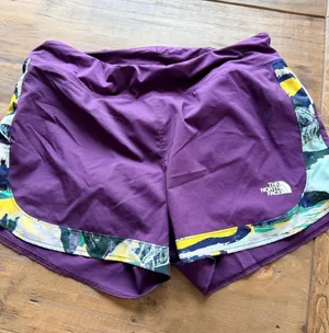 The North Face Purple Women's Athletic Shorts with Multicolor Trim thumbnail 1