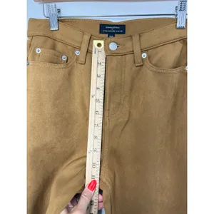 Banana Republic Ultra High-Rise Wide Leg Vegan Suede Pants Tannin Brown NWT 25 thumbnail 7