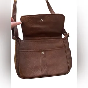 Brown Faux Leather Shoulder Bag thumbnail 3