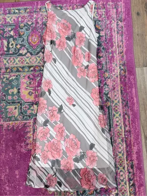 Floral Pink Rose Sleeveless Maxi Dress thumbnail 2