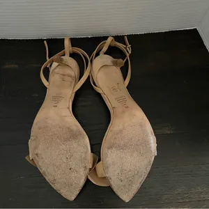 Womens Schutz Elora Leather Nude Stiletto Heel Ankle Strap Sandal 7.5 Light Wood thumbnail 7