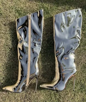 Silver Boots Size 9 thumbnail 1