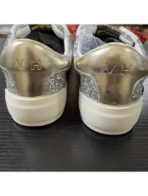 Size 6.5 Women’s Vintage Havana Silver Glitter Gray Star Red Laces Sneakers thumbnail 5