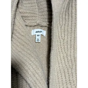 Aerie Women's Beige Chunky Knit Cardigan Sweater Short Sleeve‎ Size S Oversized thumbnail 3