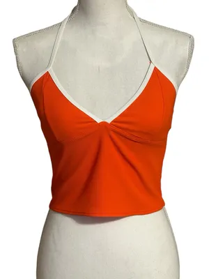 Wilo The Label Orange/White Contrast Tankini Swim 2pc Set NWT thumbnail 1