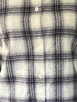 Banana Republic Plaid Button-Up Jacket in Cream and Black thumbnail 6