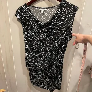 Cute polka dot Pea in the Pod maternity faux wrap stretchy tunic mini dress thumbnail 6