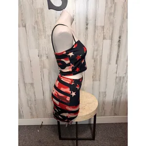 American Flag Camo 2-Piece Crop Top & Mini Skirt Set Women’s Size Small thumbnail 6