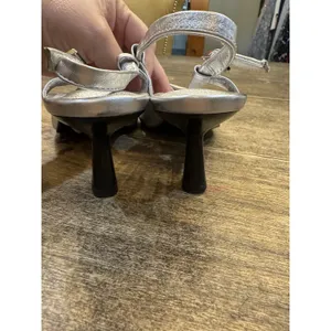 Saint G Leather Slingback Kitten Heel Cynara Silver Metallic Size 36 US 5.5 thumbnail 5