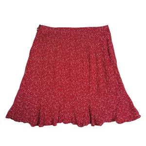 Abercrombie & Fitch Polka Dot Faux Wrap Mini Skirt Size XS Red Dainty Whimsical thumbnail 3