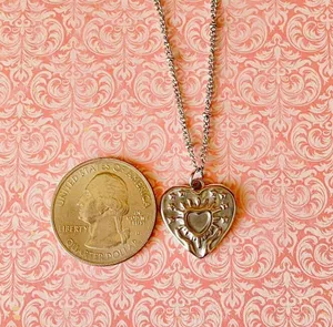 Handmade stainless steel celestial whimsical boho heart necklace🌟 thumbnail 6