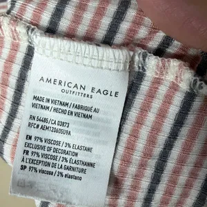 American Eagle Soft &‎ Sexy Striped Ribbed Lettuce Edge Tank Top Pink Navy White thumbnail 4