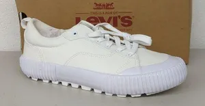 New w/ box Levi's sz women's 8 all solid white sneakers chunky gum thumbnail 1