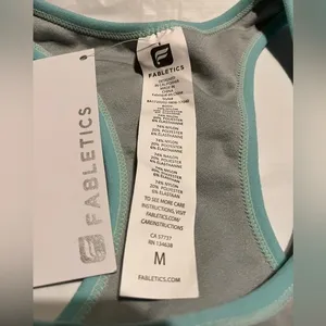 Fabletics Renee Seamless Bra‎ Grey/Green Polka Dot Size Medium Moisture Wicking thumbnail 5
