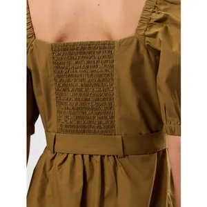 Amour Vert Square Neck Button Front Dress in Elm 100% Cotton thumbnail 2