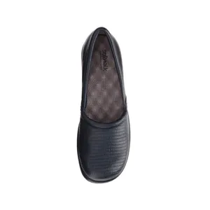 Softwalk Adora Navy Leather Slip On Comfort Clog Shoe with‎ snake embossing B42 thumbnail 5