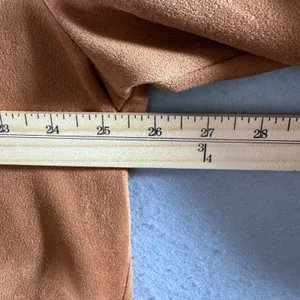 1420 | Hyfve Western Faux Suede Snap‎ Front Shacket Shirt Cognac Brown Womens L thumbnail 3