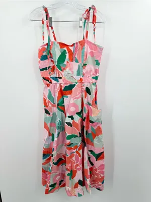 Jessie Zhao New York Marissa Watermelon Pink Imagination Midi Dress Size 6 thumbnail 2