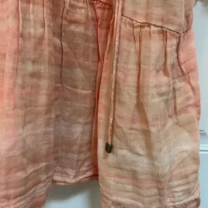 Anthropologie Pilcro‎ peach Plaid Top With Raw Edge babydoll | Size XS thumbnail 5