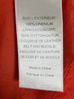 Tory Burch 100% Linen Shift Dress Orange Roll Tab Sleeve Mini Tunic Women’s 10 thumbnail 8