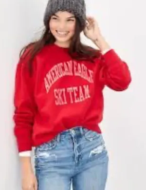 American Eagle Super Soft Ski Team Graphic Sweatshirt Women’s Medium thumbnail 1