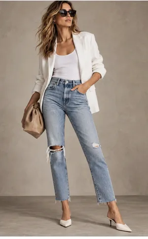 AGOLDE Riley High Rise Straight Crop Jeans 29 Light Wash Distressed A058B-983 thumbnail 1