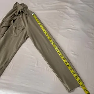 Gap Super Soft Modal Blend Modern Button Front Utility‎ Shirt Long Sleeve Tan thumbnail 15