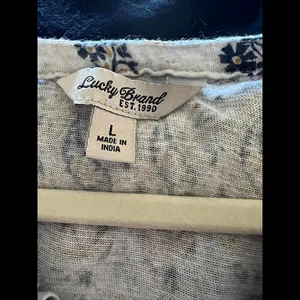 Lucky Brand Chic Boho-Style Printed Top size Large thumbnail 7