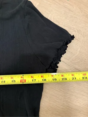 J. Crew Black Short Sleeve Button-Front Top 100%Cotton Size Medium thumbnail 8