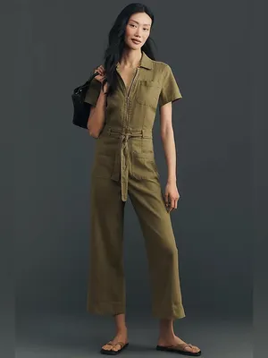 Maeve Anthropologie Collete Linen Blend Utility Zip-Front Jumpsuit Size 0 thumbnail 3