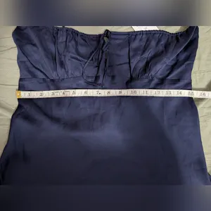 PINK NWT Mini Tencel Night Gown Women's Medium Navy Blue thumbnail 5