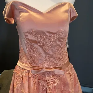 Women’s Dusty Pink Off The Shoulder Short Prom Party Dress CorsetBack Size 4 NWT thumbnail 2