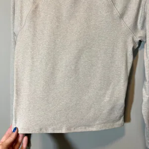 Athleta Softluxe Top Women's Small Gray Mock Neck Raglan Thumbhole thumbnail 6