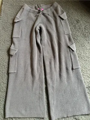 Edikted Wynter Knit Sweater Cargo Pants in gray melange, size M thumbnail 1