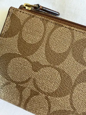 Coach Tan Signature Brown Wallet With Gold Accent 🩷 thumbnail 8