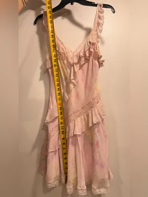 LoveShackFancy Serima Mini Dress Soft Pink Ruffle Lace Chemise thumbnail 8