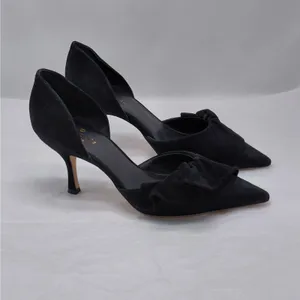 Kate Spade Pumps Size 8.5 Black Suede Coquette Quiet Luxury Heels Wedding Party thumbnail 2