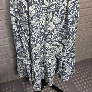 Patrons of Peace Blue White Floral Smocked Tie Strap Midi Dress Small J2020F58 thumbnail 3