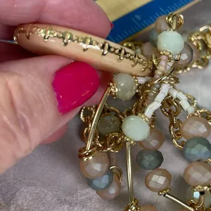 Multi layered faceted pastel stones with a teardrop peach decor boutique thumbnail 7