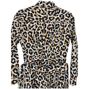 NWT J.Crew Womens Leopard Print Tie Waist‎ Cotton Shirt Dress Long Sleeve Size 0 thumbnail 9