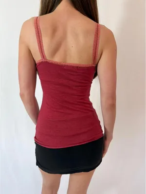Vintage Abercrombie Red Embellished Elena Gilbert Tank Top thumbnail 9