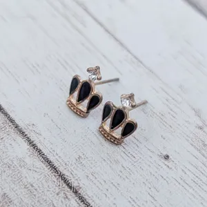Crown Design Stud Earrings Dainty thumbnail 3