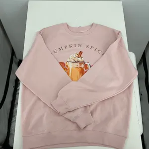 Goodie Two Sleeves Pumpkin Spice Sweatshirt Women's Size L Pink Graphic Pullover thumbnail 4