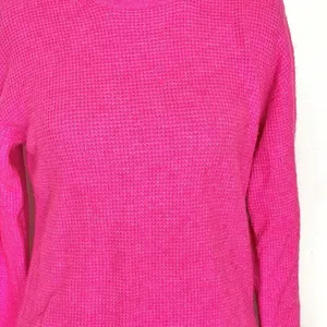 Gap Womens Sweater Size XS Ribbed Waffle Pullover Fuchsia Pink Long Sleeve thumbnail 5