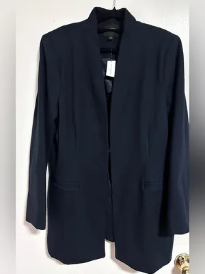 Banana Republic Ponte Collarless Blazer in Preppy Navy NWT XL thumbnail 3