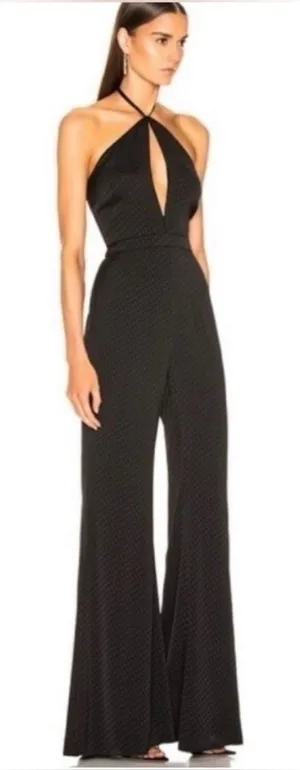 Alexis Naila Halter Cut Out Jacquard Jumpsuit Size Small thumbnail 1